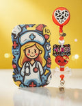 Nurse Doodle Vibes ID Holder and Reel
