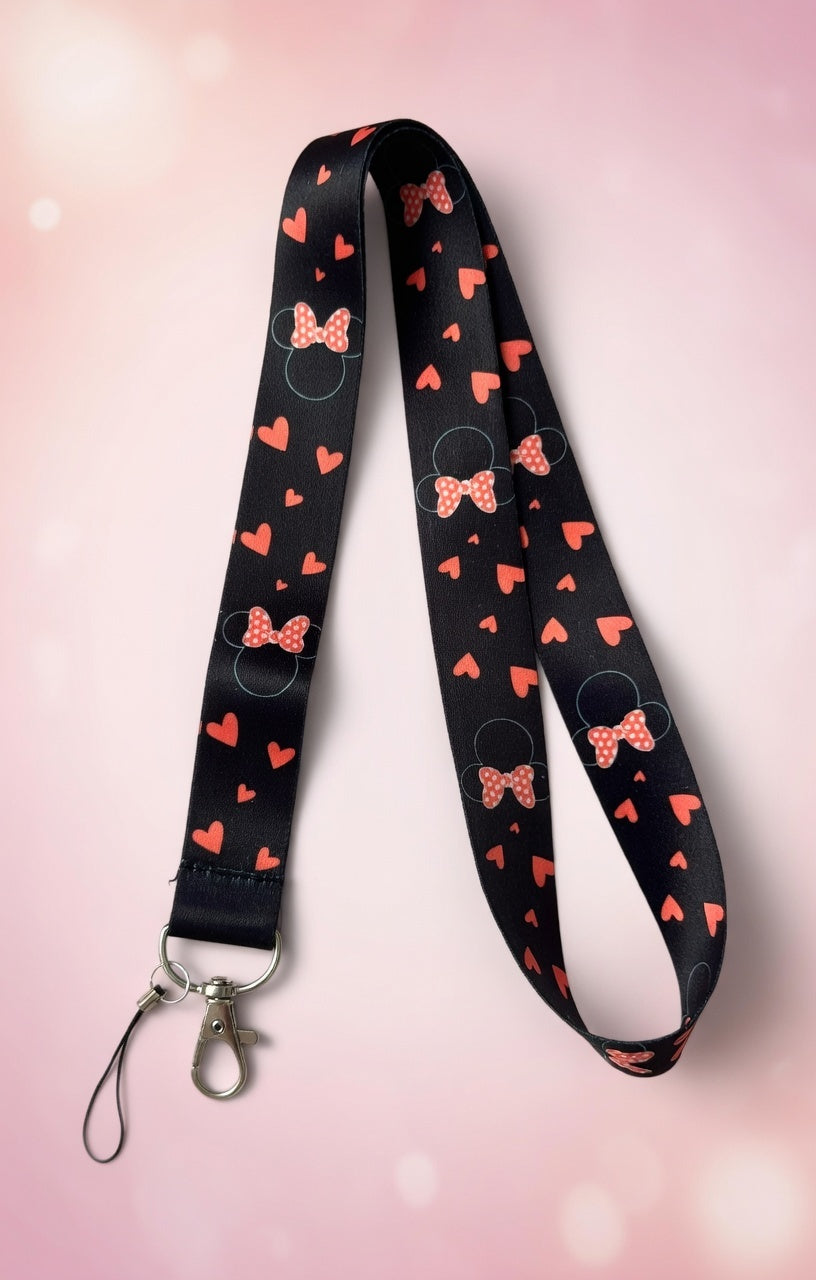 Minnie Mouse Lazos & Corazones Lanyard