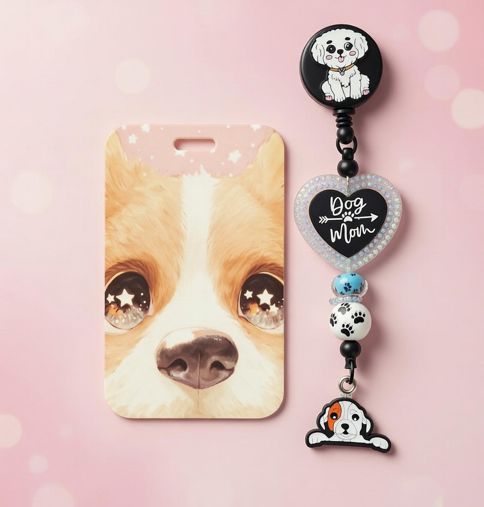 Dog Mom ID Holder and Reel