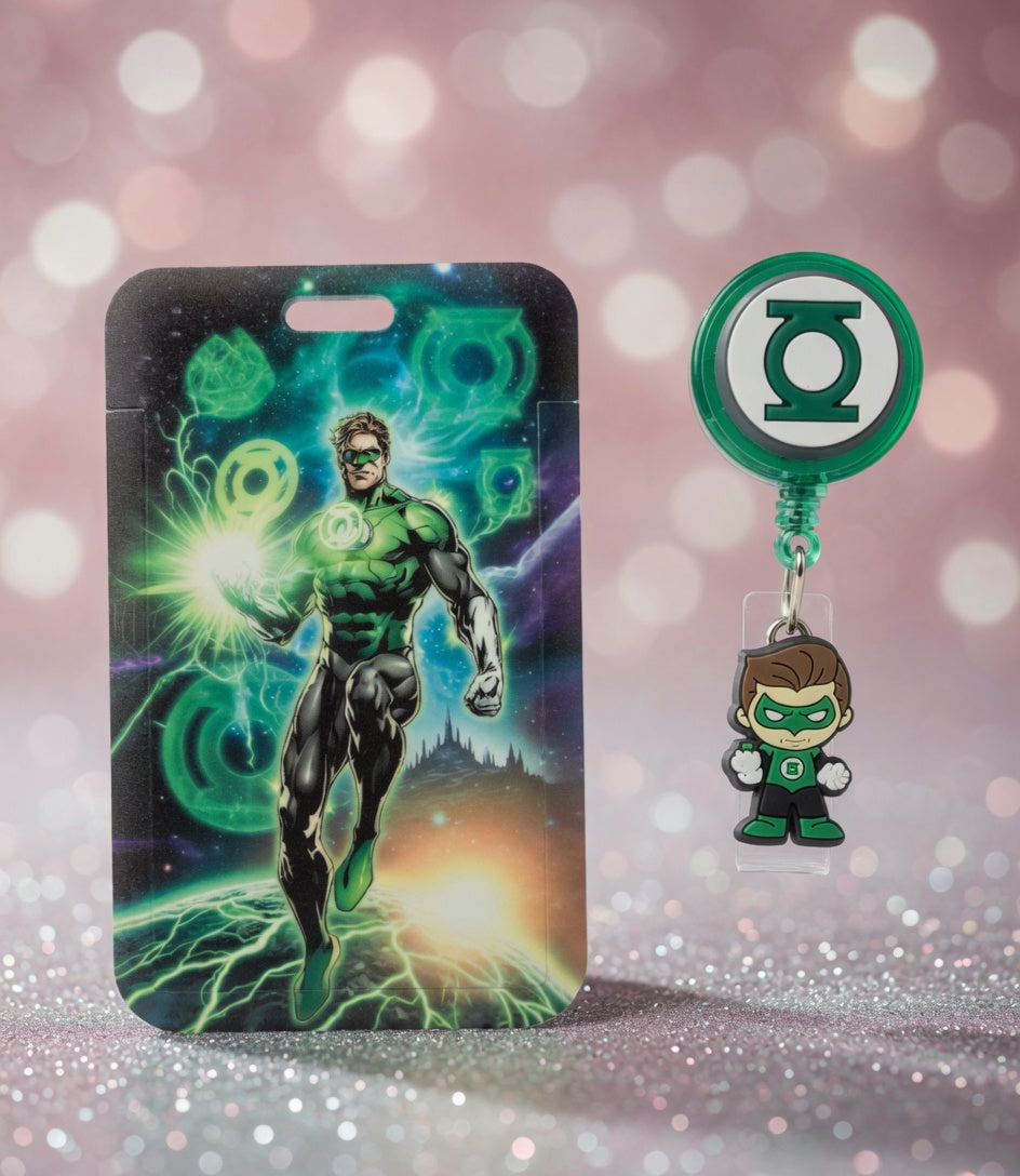 Green Lantern ID Holder & Reel (Diseño Exclusivo)