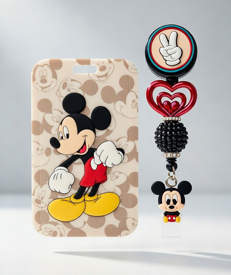 Mickey Peace & Love ID Holder and Reel