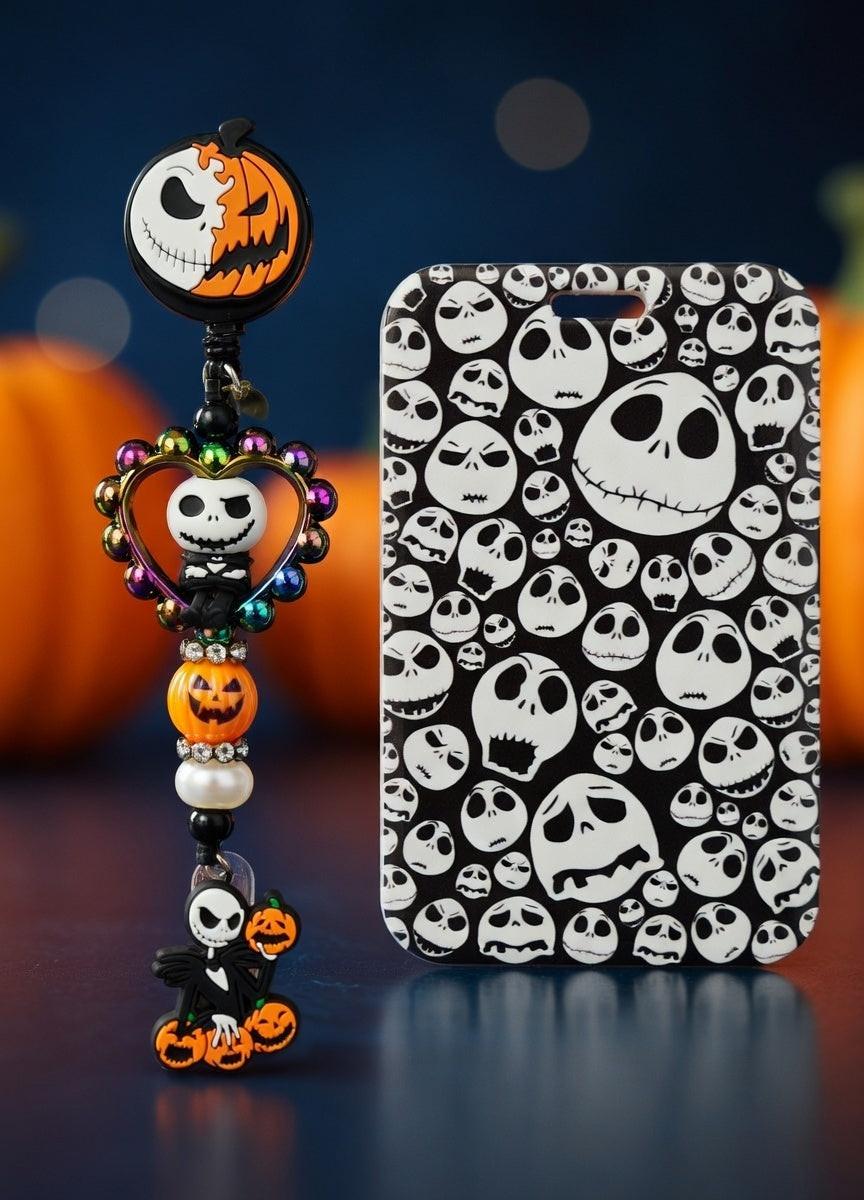 Jack Skellington Pumpkin King ID Holder and Reel