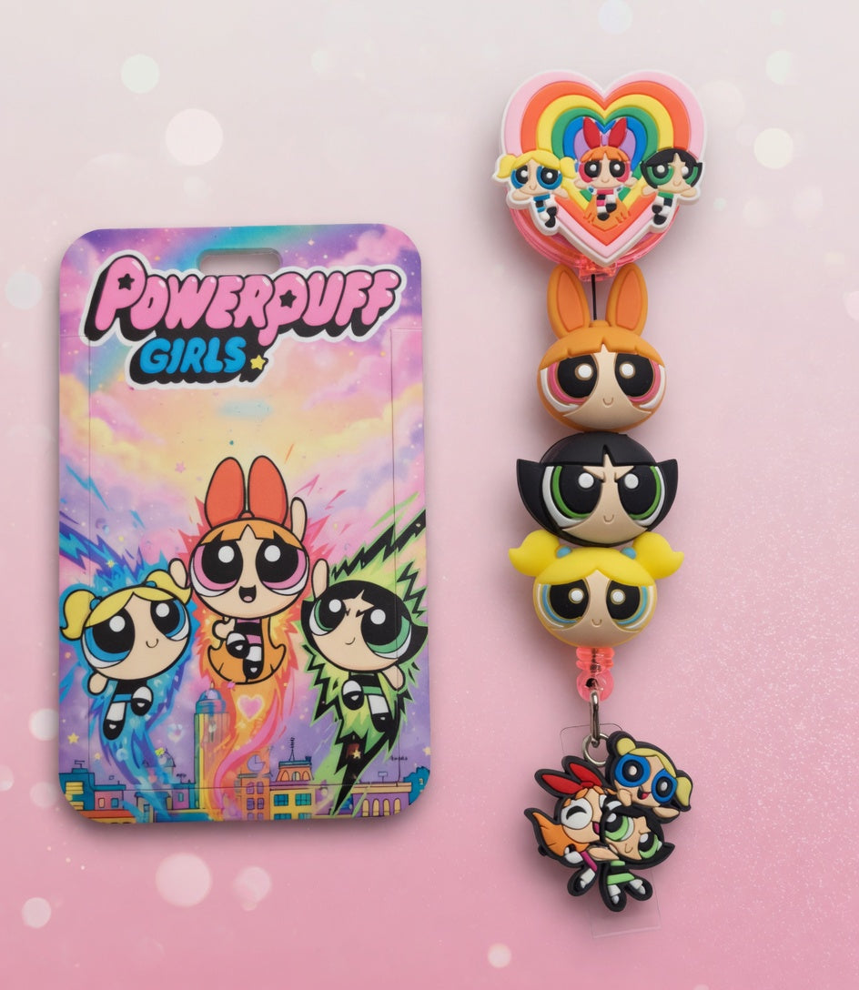 Powerpuff Girls ID Holder & Reel (Diseño Exclusivo)
