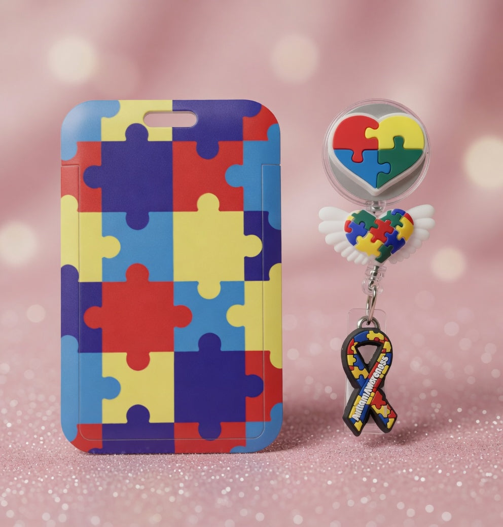 Autism Awareness ID Holder & Reel