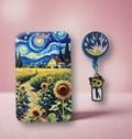 Van Gogh Sunflowers ID Holder & Reel