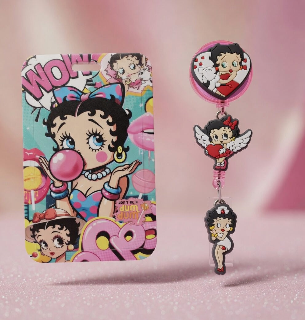 Betty Boop ID Holder & Reel (Diseño Exclusivo)