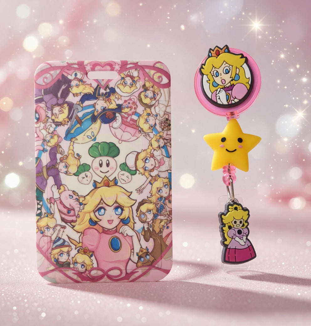 Princes Peach ID Holder & Reel  (Diseño Exclusivo)