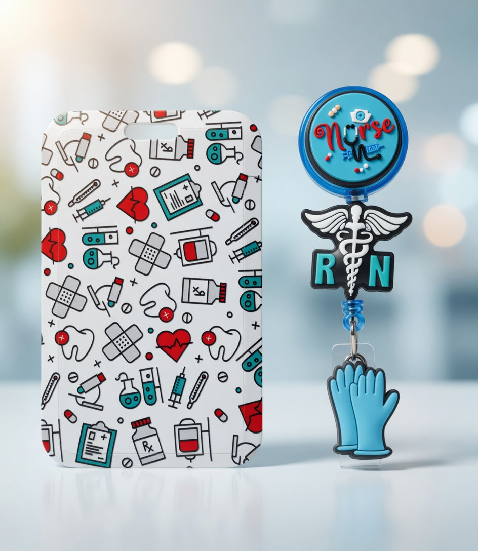 Nurse RN Retractable ID Holder & Reel