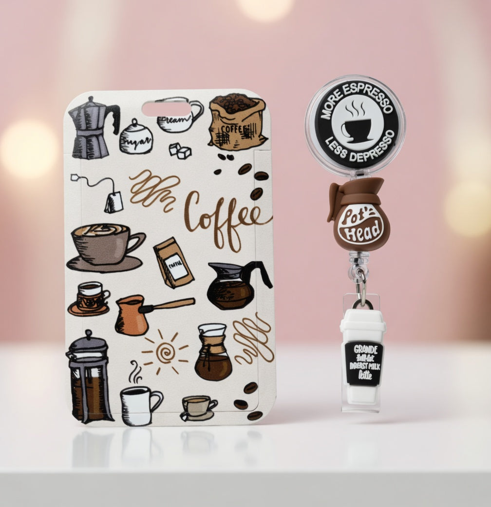 Coffee Lover  ID Holder & Reel