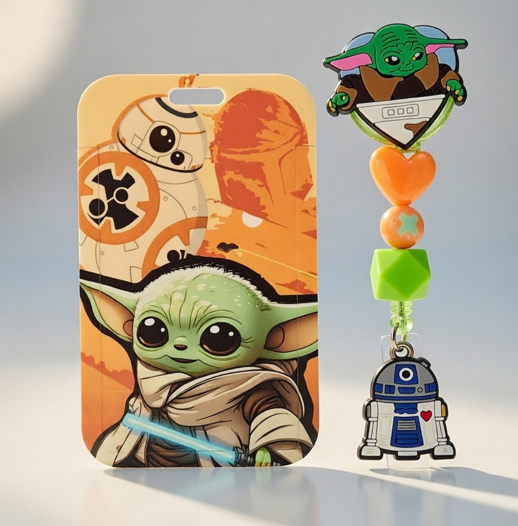 Yoda and R2-D2 ID Holder and Reel