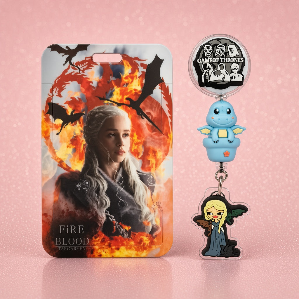 Fire & Blood | ID Holder + Reel (Diseño Exclusivo)