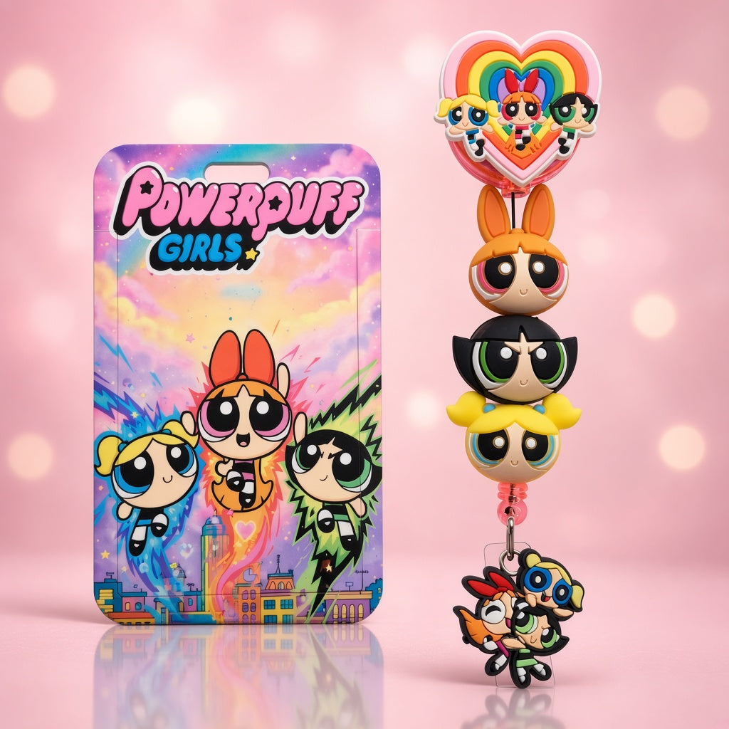 Powerpuff Girls ID Holder & Reel (Diseño Exclusivo)