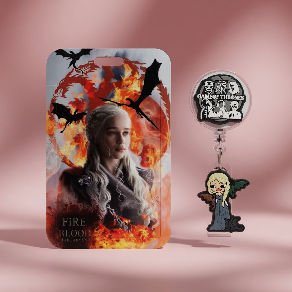 Fire & Blood | ID Holder + Reel (Diseño Exclusivo)